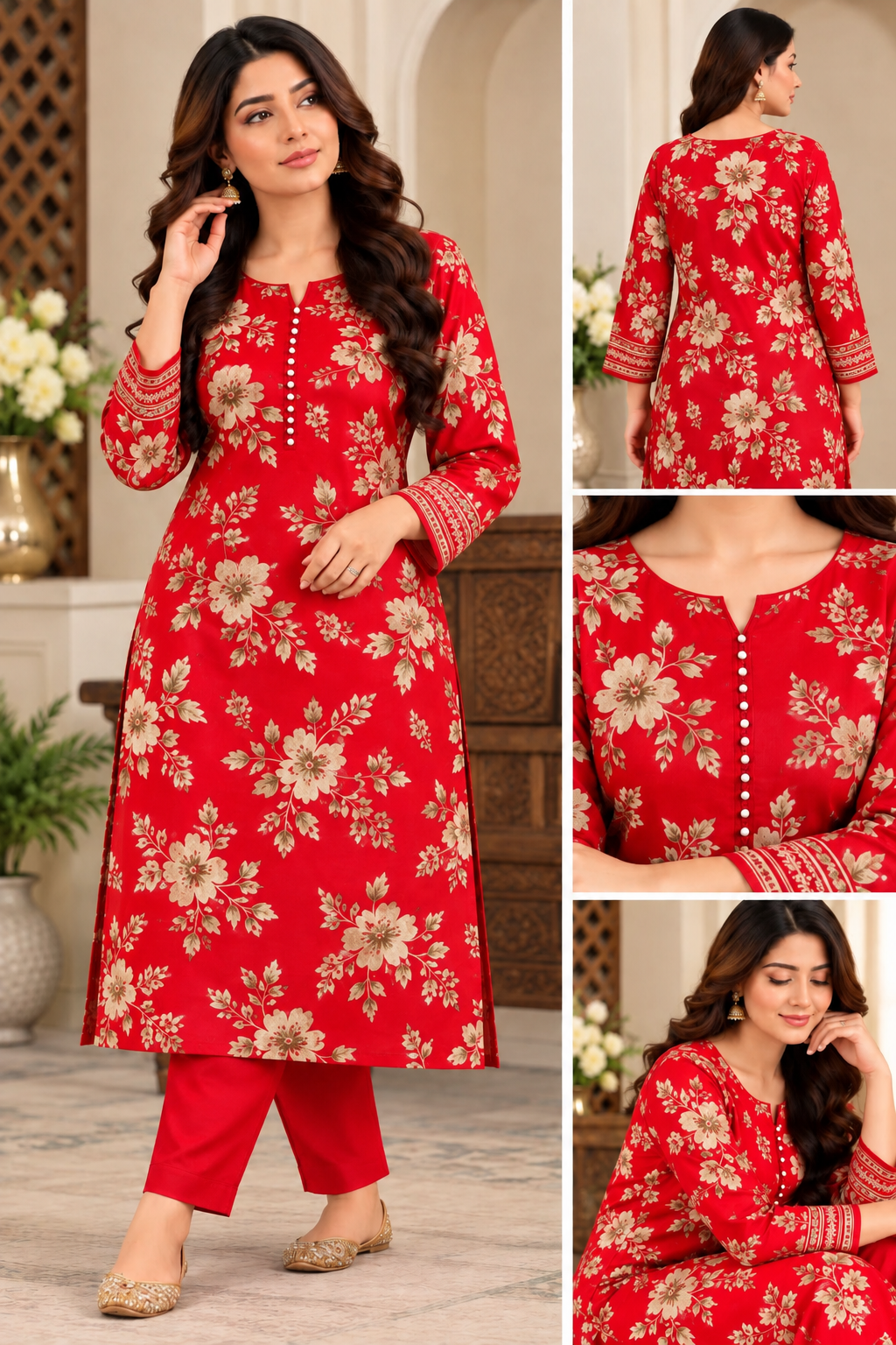 Dhanak Printed Unstitched 2 Piece Suit
