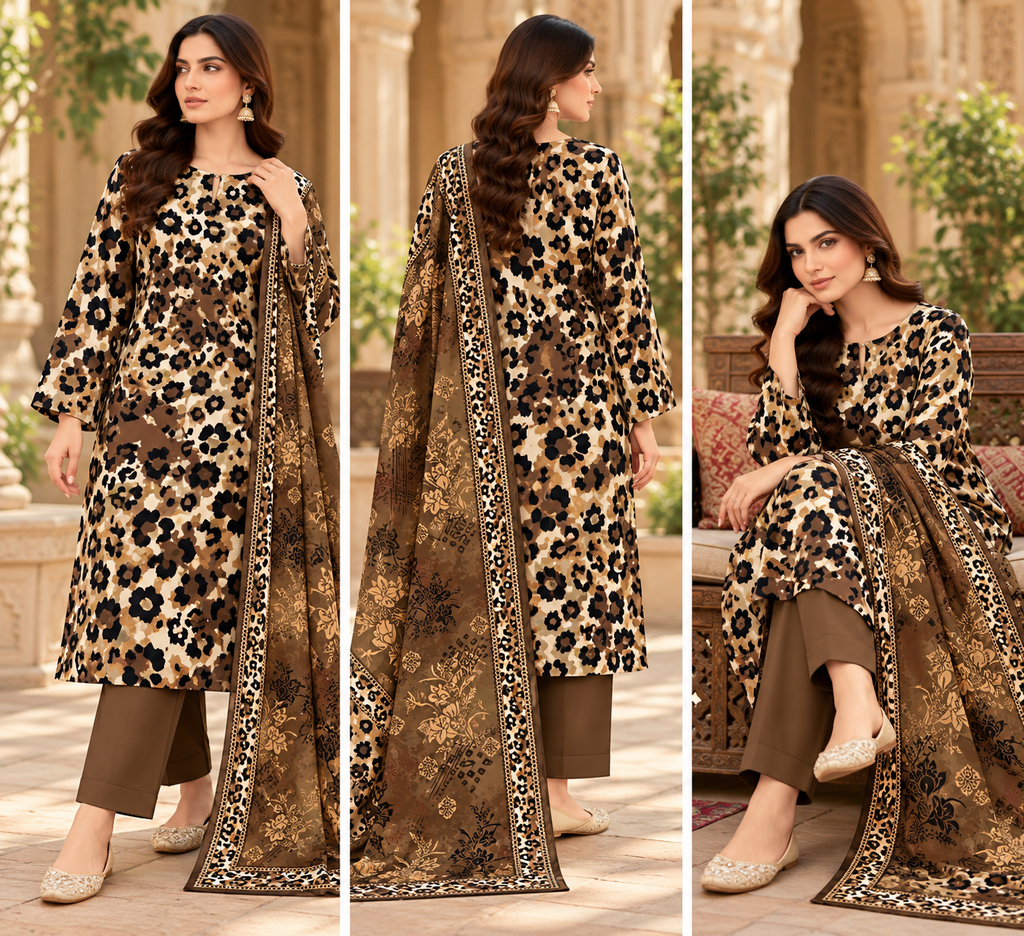 Khaddar Digital Printed Unstiched 3 Piece