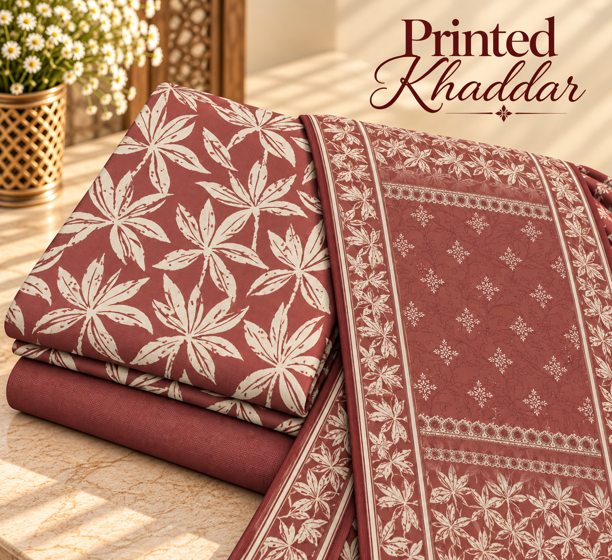 Khaddar Digital Printed Unstiched 3 Piece