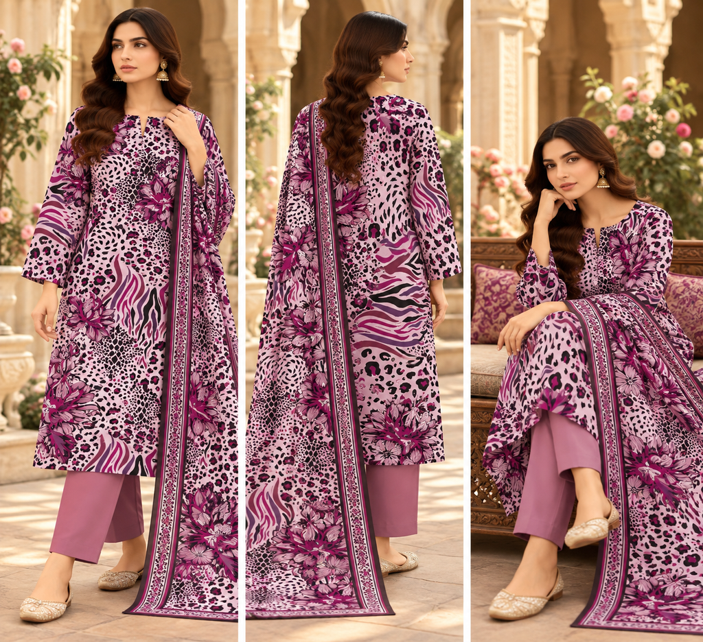 Khaddar Digital Printed Unstitched 3 Piece