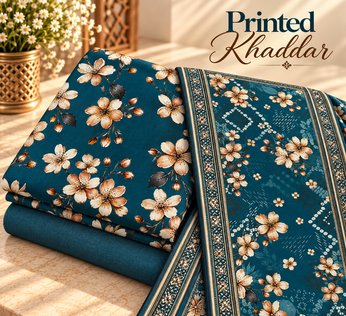 Khaddar Digital Printed Unstiched 3 Piece