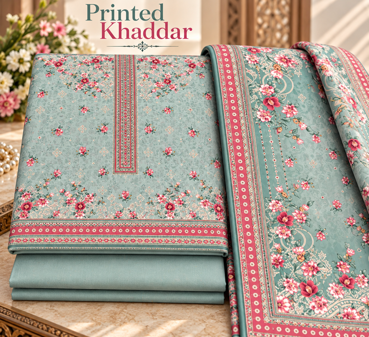 Khaddar Digital Printed Unstitched 3 Piece