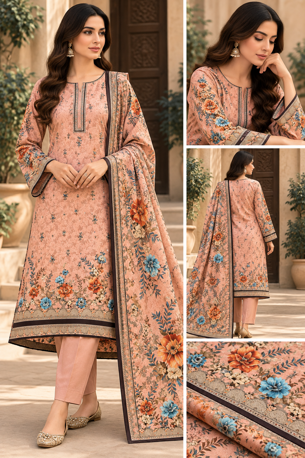 Dhanak Digital Printed Unstitched 3 Piece