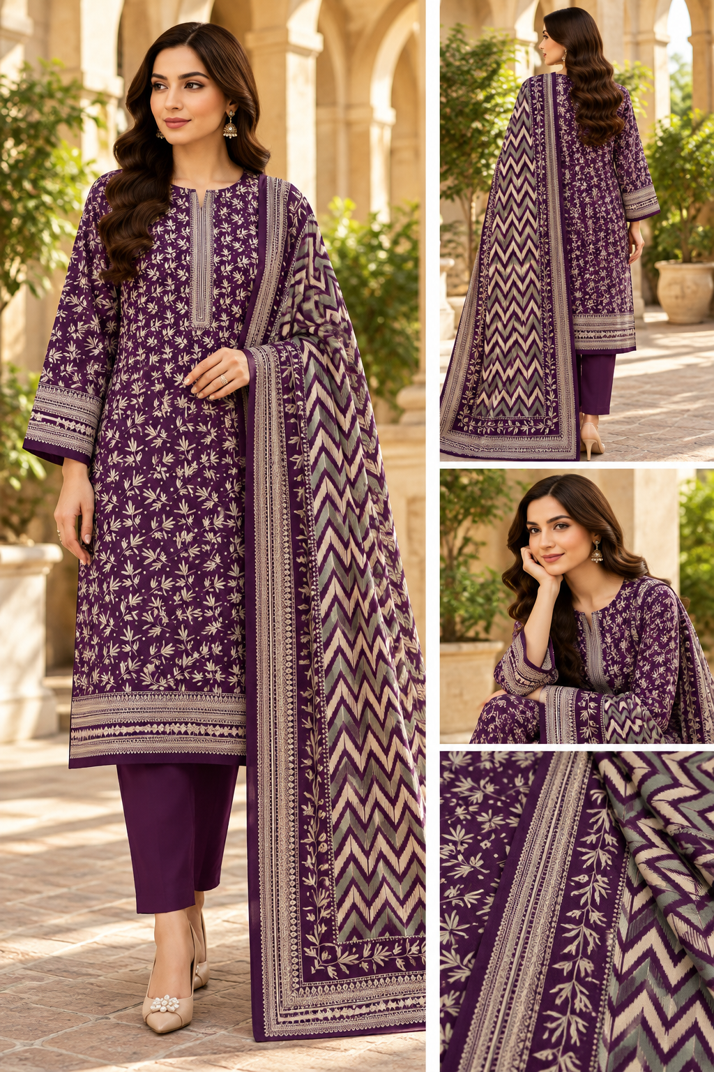 Khaddar Digital Printed Unstitched 3 Piece