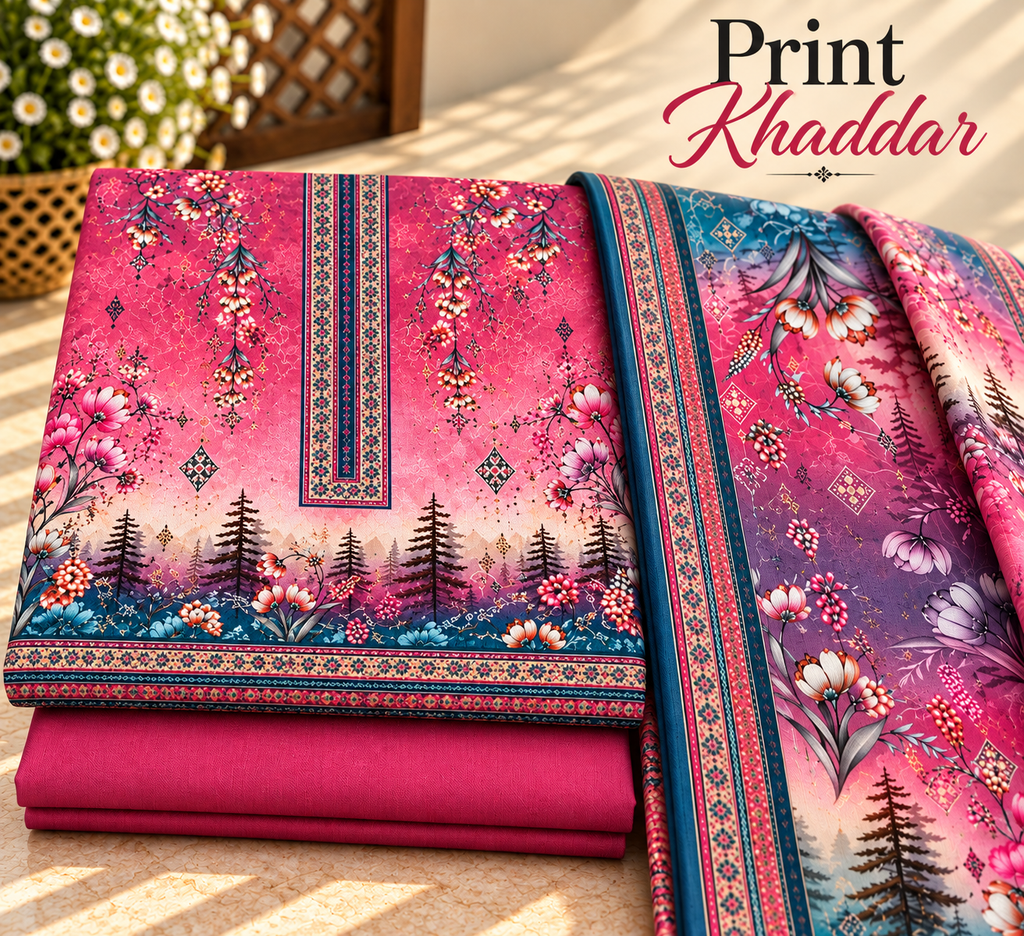 Khaddar Digital Printed Unstitched 3 Piece
