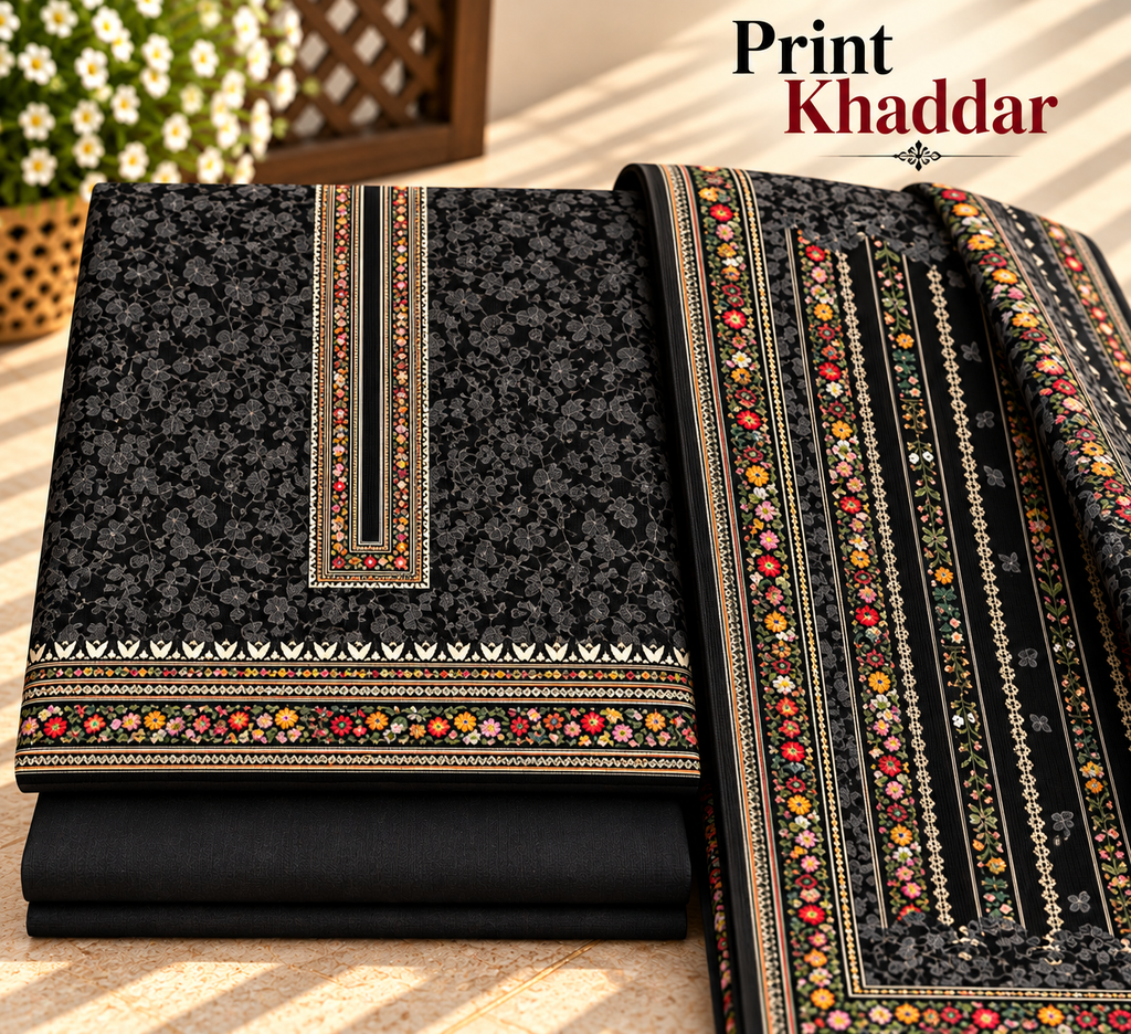 Khaddar Digital Printed Unstitched 3 Piece