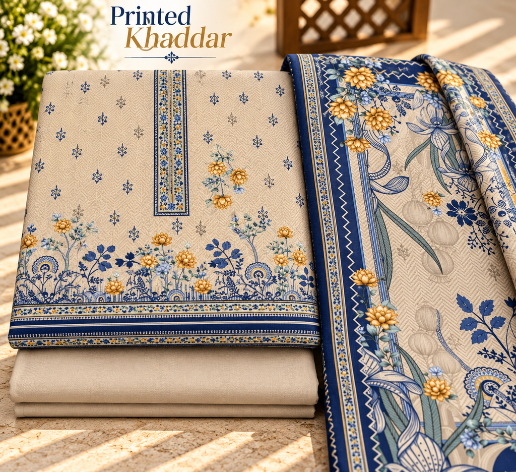 Khaddar Digital Printed Unstitched 3 Piece