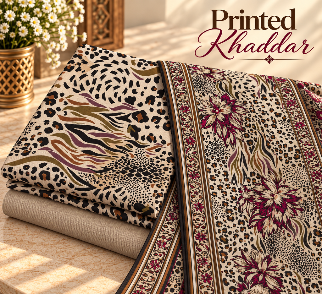 Khaddar Digital Printed Unstitched 3 Piece