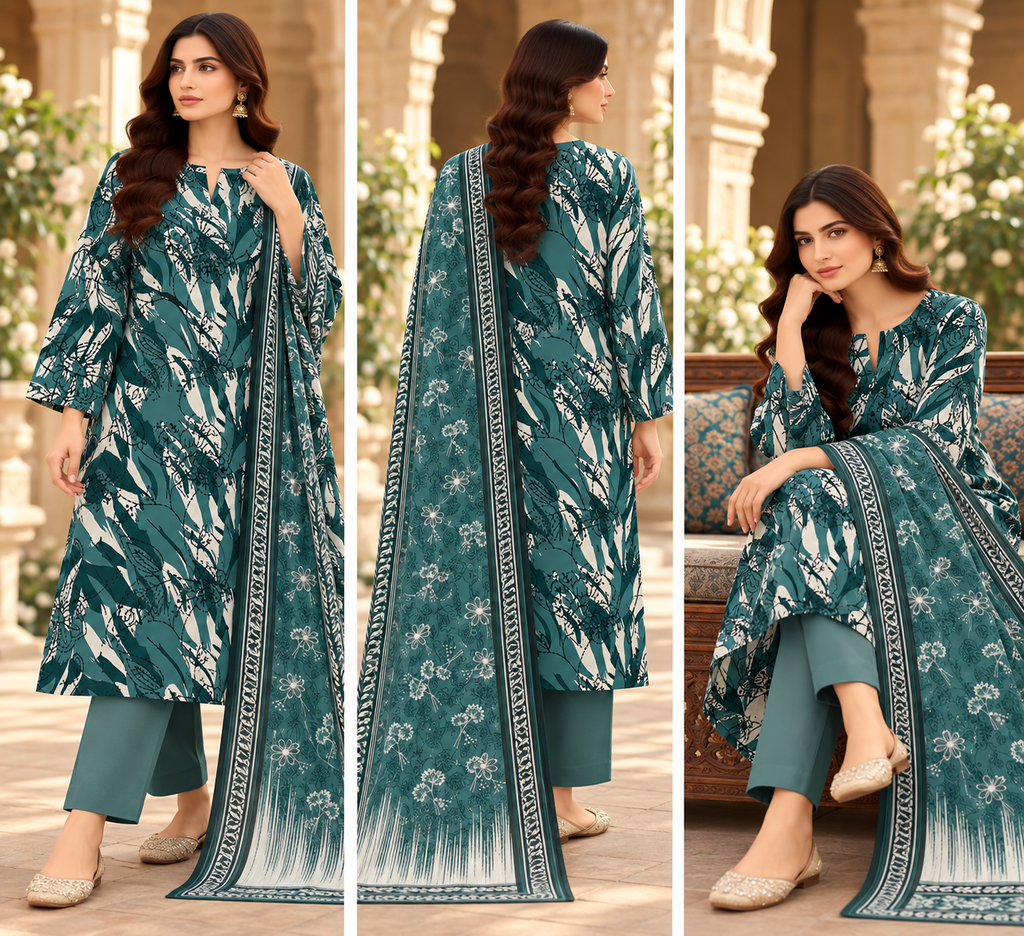 Khaddar Digital Printed Unstitched 3 Piece