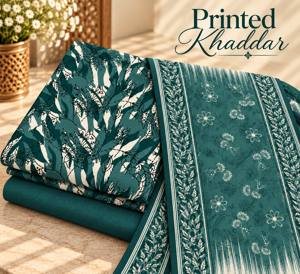 Khaddar Digital Printed Unstitched 3 Piece