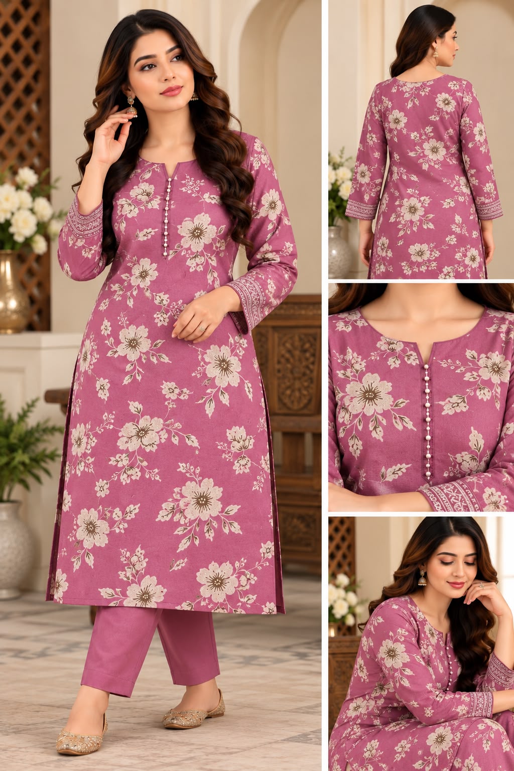 Dhanak Printed Unstitched 2 Piece Suit