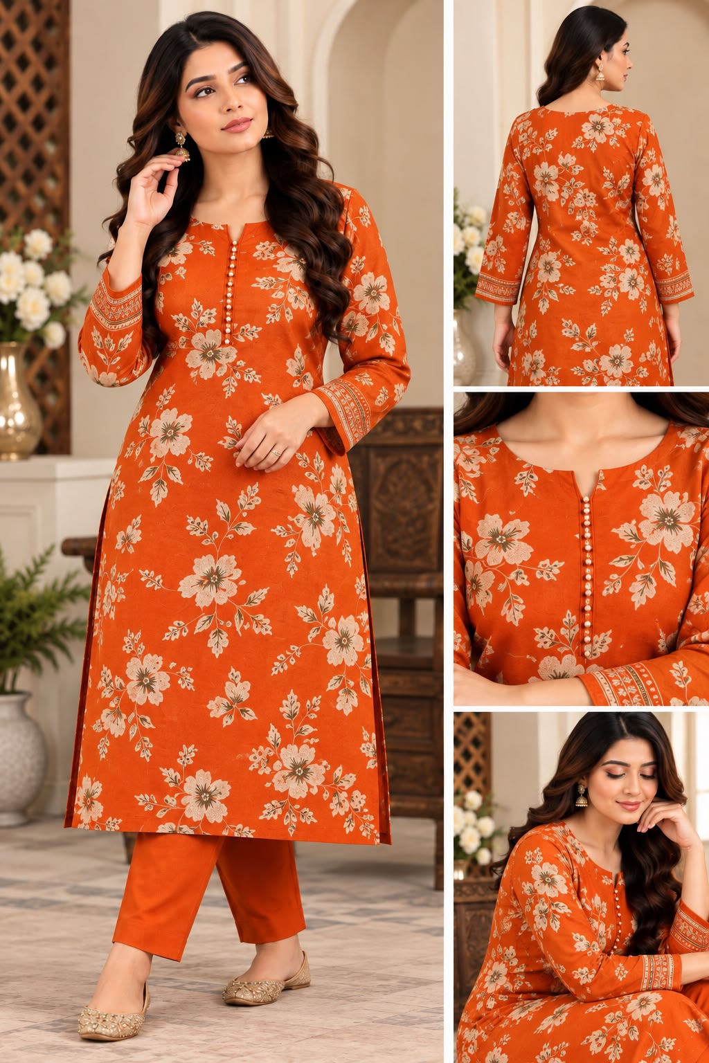 Dhanak Printed Unstitched 2 Piece Suit