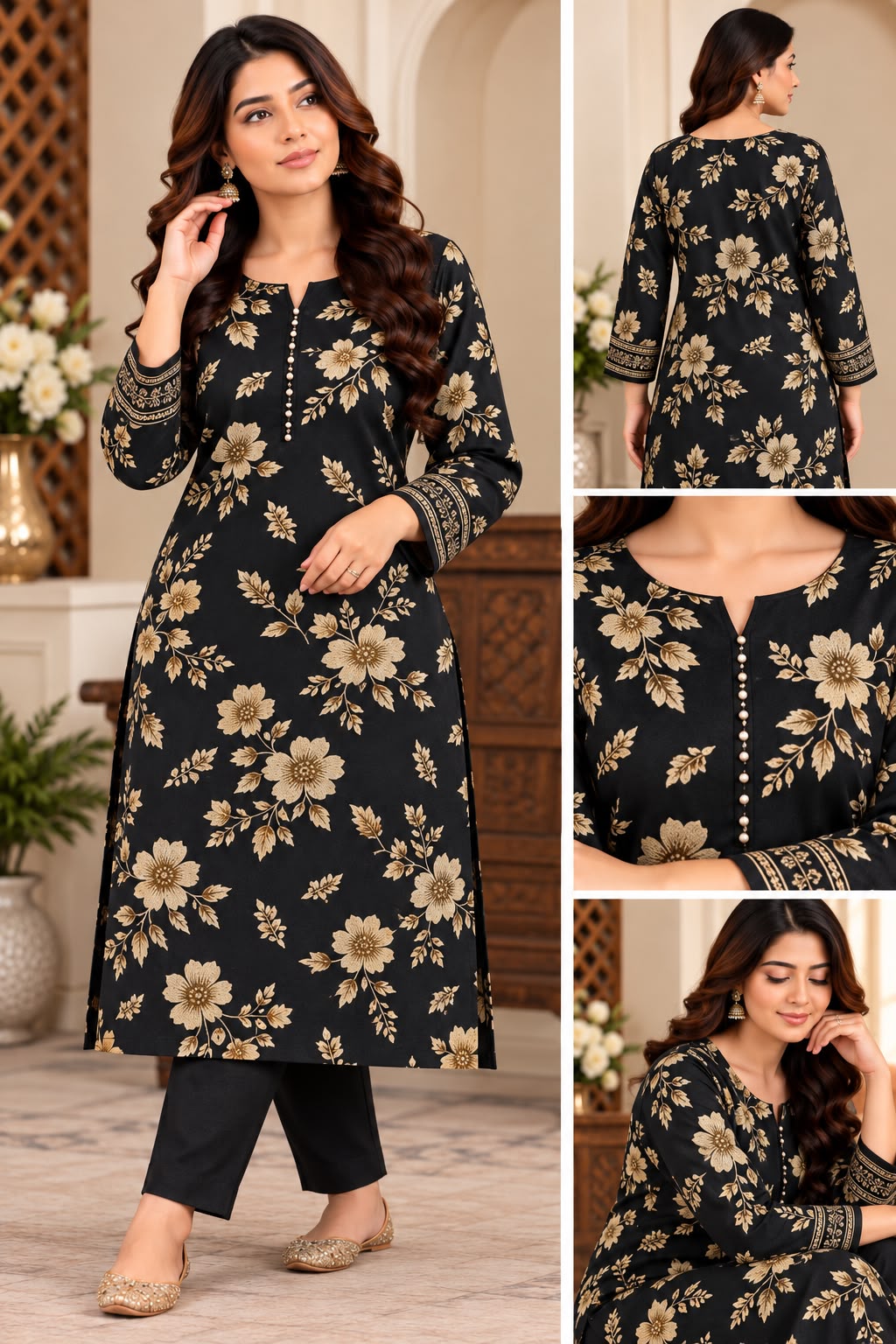 Dhanak Printed Unstitched 2 Piece Suit