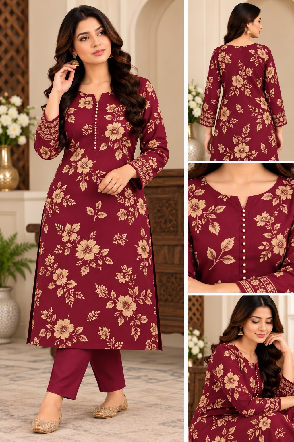 Dhanak Printed Unstitched 2 Piece Suit