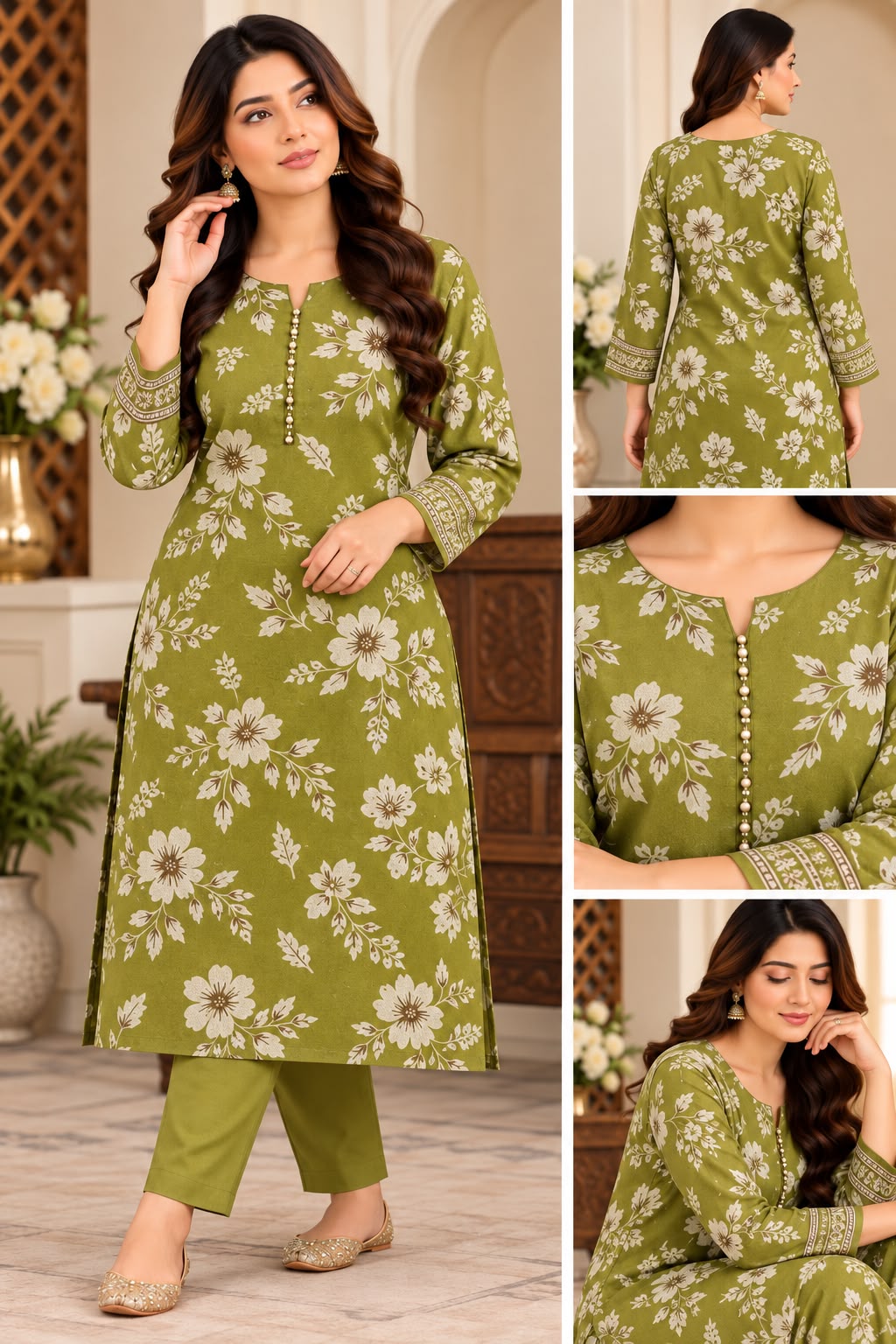 Dhanak Printed Unstitched 2 Piece Suit