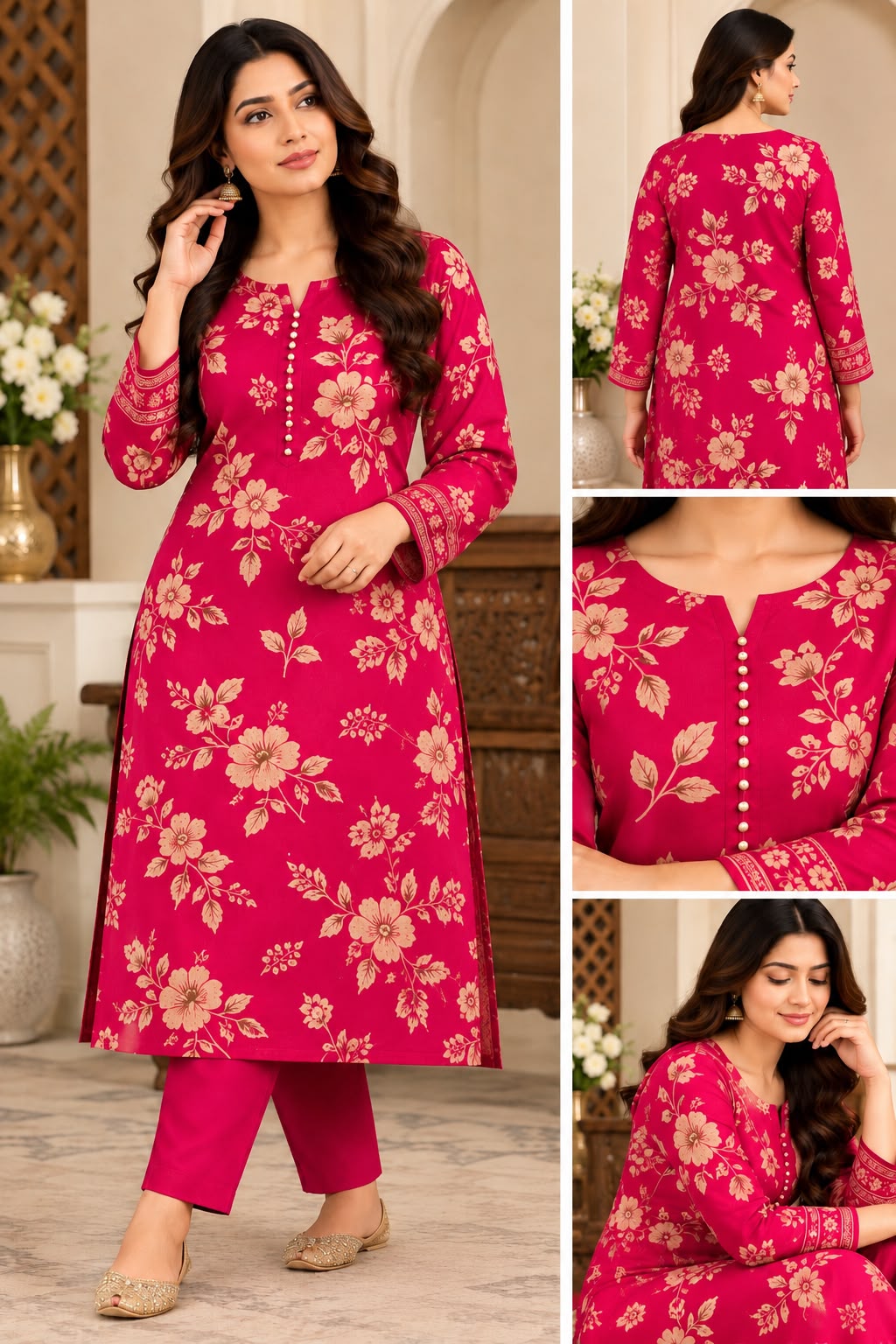Dhanak Printed Unstitched 2 Piece Suit