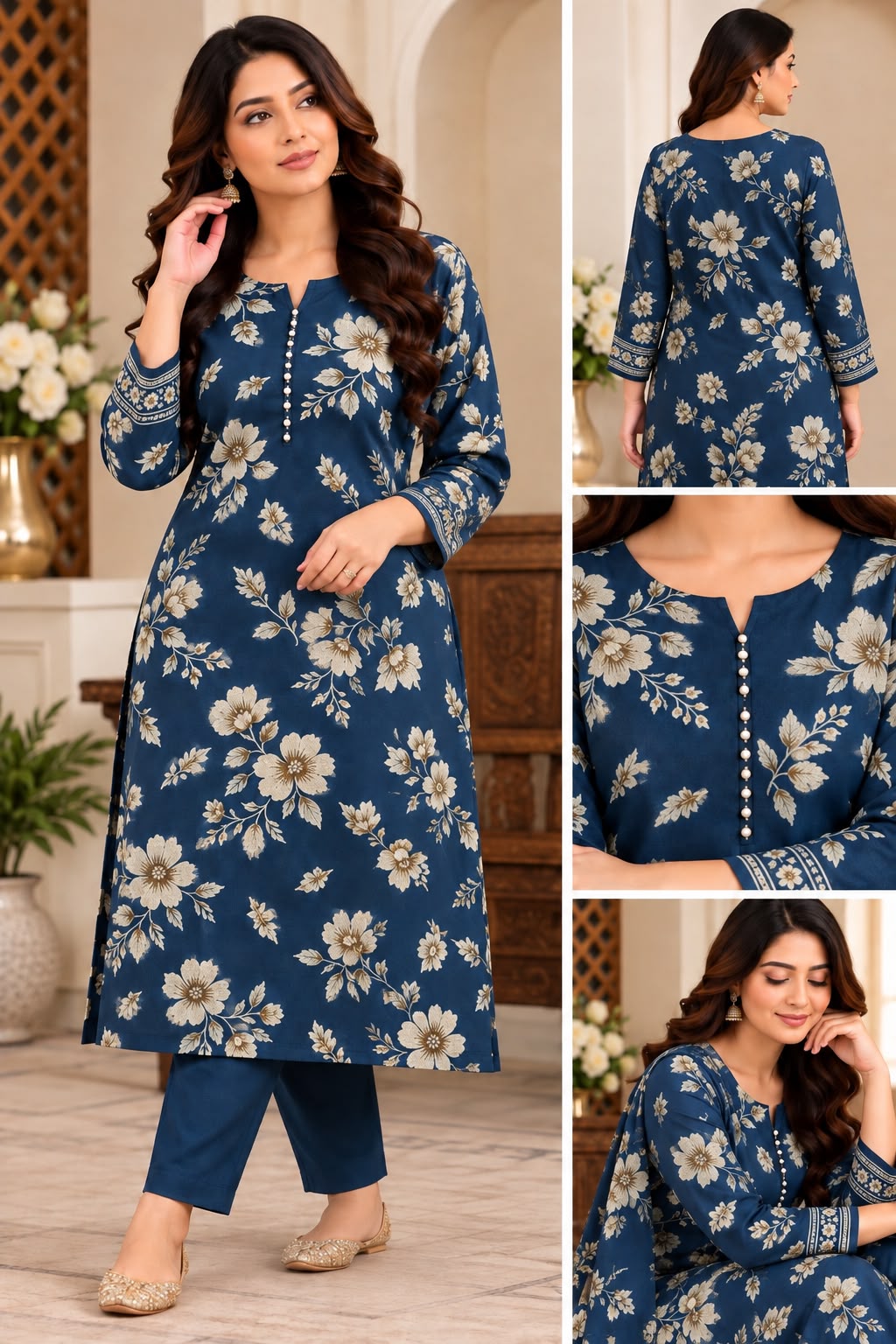 Dhanak Printed Unstitched 2 Piece Suit